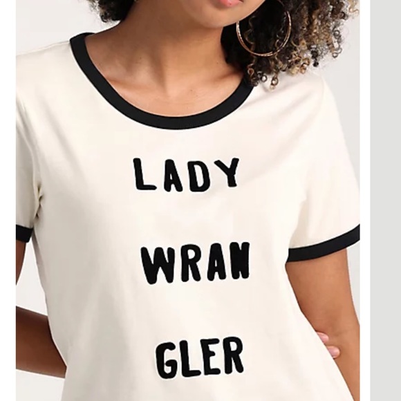 Wrangler X Leon Bridges Women’s Ringer Tee In Vanilla Ice - Picture 7 of 9